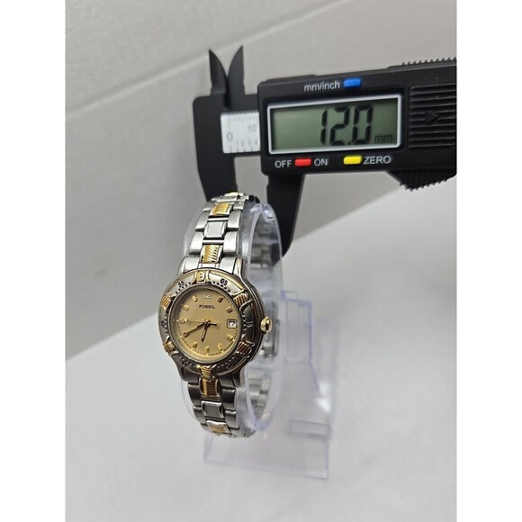 Fossil AM1991 Womens Two Tone Stainless Steel Date Watch Quartz New Battery 5ATM - Picture 6 of 11